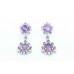 925 sterling silver dangle earring purple amethyst natural stone 1.9 inch